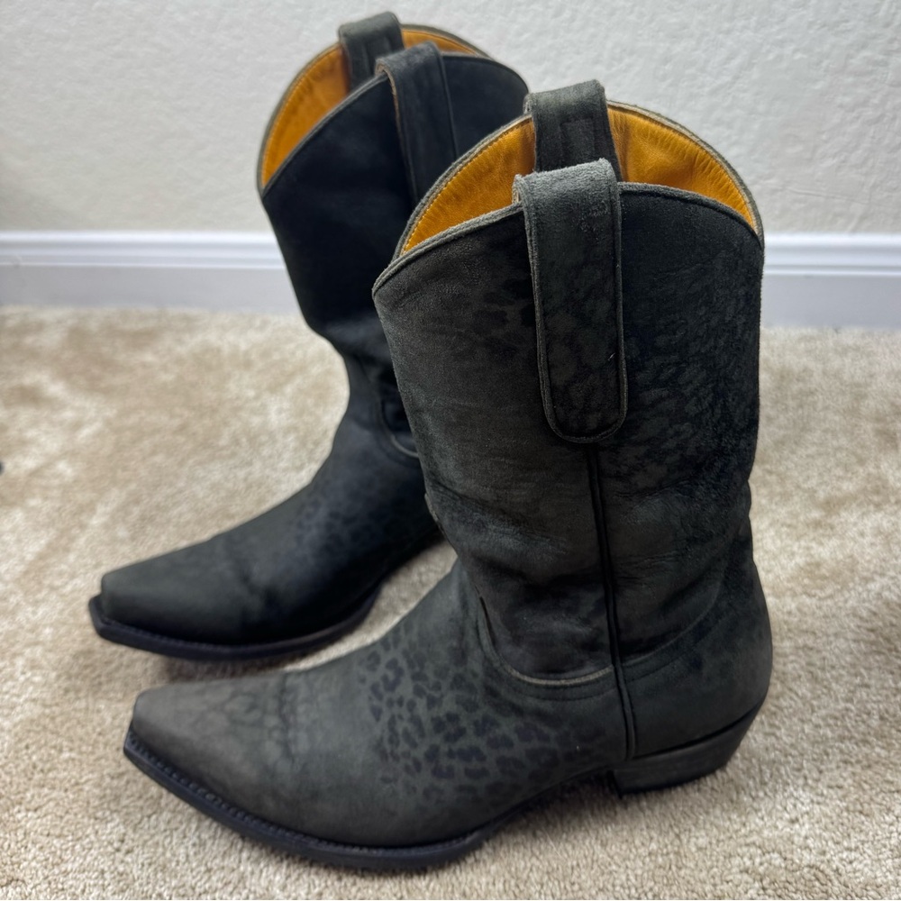 Vintage Old Gringo 7 1/2 forest green  Leopardito‎ Western Boot RARE